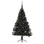 Árbol de Navidad Artificial Preiluminado Negro 120 cm PVC