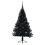 Árbol de Navidad Artificial Preiluminado Negro 120 cm PVC