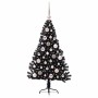 Árbol de Navidad Artificial Preiluminado Negro 120 cm PVC