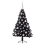 Árbol de Navidad Artificial Preiluminado Negro 120 cm PVC