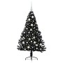 Árbol de Navidad Artificial Preiluminado Negro 120 cm PVC