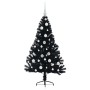 Árbol de Navidad Artificial Preiluminado Negro 120 cm PVC