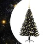 Árbol de Navidad Artificial Preiluminado Negro 120 cm PVC