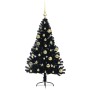 Árbol de Navidad Artificial Preiluminado Negro 120 cm PVC