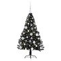 Árbol de Navidad Artificial Preiluminado Negro 120 cm PVC