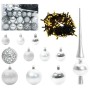 Árbol de Navidad Artificial Preiluminado Negro 120 cm PVC