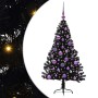 Árbol de Navidad Artificial Preiluminado Negro 120 cm PVC