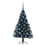 Árbol de Navidad Artificial Preiluminado Negro 120 cm PVC