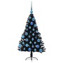 Árbol de Navidad Artificial Preiluminado Negro 120 cm PVC