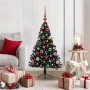 Árbol de Navidad Artificial Preiluminado Negro 120 cm PVC