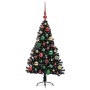 Árbol de Navidad Artificial Preiluminado Negro 120 cm PVC