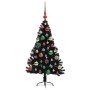 Árbol de Navidad Artificial Preiluminado Negro 120 cm PVC