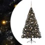 Árbol de Navidad Artificial Preiluminado Negro 180 cm PVC