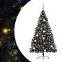 Árbol de Navidad artificial pre-iluminado Negro 180 cm PVC