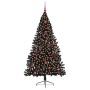 Árbol de Navidad Artificial Preiluminado Negro 180 cm PVC