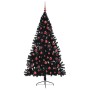 Árbol de Navidad Artificial Preiluminado Negro 180 cm PVC