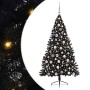 Árbol de Navidad Artificial Preiluminado Negro 180 cm PVC