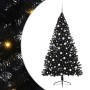 Árbol de Navidad Artificial Preiluminado Negro 180 cm PVC