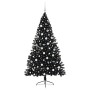 Árbol de Navidad Artificial Preiluminado Negro 180 cm PVC