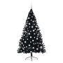 Árbol de Navidad Artificial Preiluminado Negro 180 cm PVC