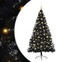 Árbol de Navidad Artificial Preiluminado Negro 180 cm PVC