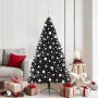 Árbol de Navidad Artificial Preiluminado Negro 180 cm PVC