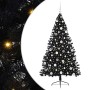 Árbol de Navidad Artificial Preiluminado Negro 180 cm PVC