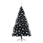 Árbol de Navidad Artificial Preiluminado Negro 180 cm PVC