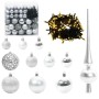Árbol de Navidad Artificial Preiluminado Negro 180 cm PVC