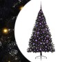 Árbol de Navidad Artificial Preiluminado Negro 180 cm PVC