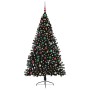 Árbol de Navidad Artificial Preiluminado Negro 180 cm PVC