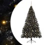 Árbol de Navidad Artificial Preiluminado Negro 240 cm PVC