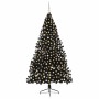 Árbol de Navidad Artificial Preiluminado Negro 240 cm PVC