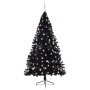 Árbol de Navidad Artificial Preiluminado Negro 240 cm PVC