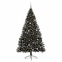 Árbol de Navidad Artificial Preiluminado Negro 240 cm PVC
