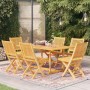 Conjunto de comedor de jardín 7 piezas madera maciza de teca