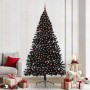 Árbol de Navidad Artificial Preiluminado Negro 240 cm PVC