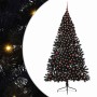 Árbol de Navidad Artificial Preiluminado Negro 240 cm PVC