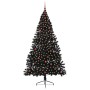 Árbol de Navidad Artificial Preiluminado Negro 240 cm PVC