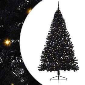 Árbol de Navidad Artificial Preiluminado Negro 240 cm PVC