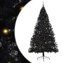 Árbol de Navidad Artificial Preiluminado Negro 240 cm PVC