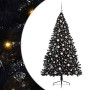 Árbol de Navidad Artificial Preiluminado Negro 240 cm PVC