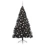 Árbol de Navidad Artificial Preiluminado Negro 240 cm PVC