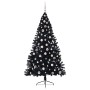 Árbol de Navidad Artificial Preiluminado Negro 240 cm PVC