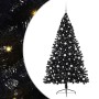 Árbol de Navidad Artificial Preiluminado Negro 240 cm PVC