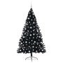 Árbol de Navidad Artificial Preiluminado Negro 240 cm PVC