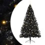 Árbol de Navidad Artificial Preiluminado Negro 240 cm PVC