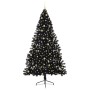Árbol de Navidad Artificial Preiluminado Negro 240 cm PVC