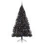 Árbol de Navidad Artificial Preiluminado Negro 240 cm PVC
