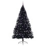 Árbol de Navidad Artificial Preiluminado Negro 240 cm PVC
